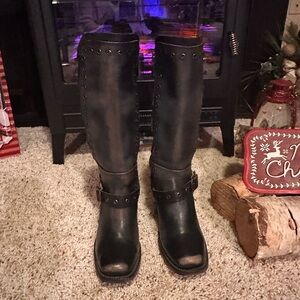 Freebird by Steven DERBY, Black Knee-High Boots with Buckle Detail size 6